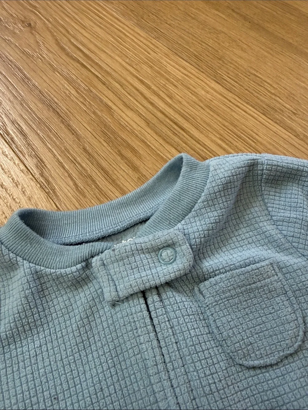 Carter's Light Blue Waffle Footed One-Piece Size 9 Months